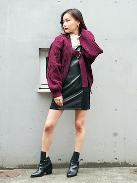 「BARAK（バラク）のアイテム（Tシャツ/カットソー）」を使った、BARAKさん（レディース・160cm）の冬コーディネート