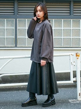 「BARAK（バラク）のアイテム（Tシャツ/カットソー）」を使った、BARAKさん（レディース・160cm）の冬コーディネート