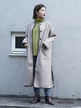 「BARAK（バラク）のアイテム（ジャケット/アウター）」を使った、BARAKさん（レディース・162cm）の冬コーディネート