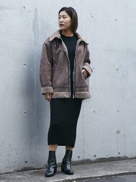 「BARAK（バラク）のアイテム（その他アウター）」を使った、BARAKさん（レディース・162cm）の冬コーディネート