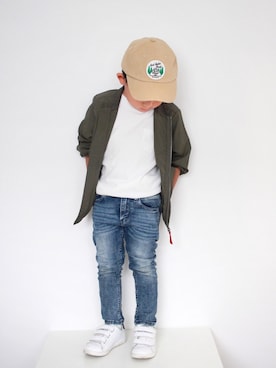 「シンプルおしゃれが好き」｜「アイテム（ミリタリージャケット）」を使った、_____rkさん（キッズ・100cm）の秋コーディネート