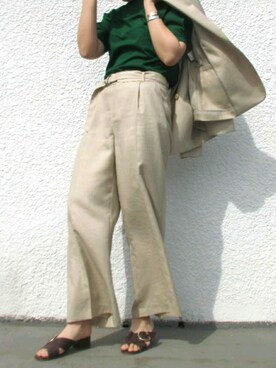 「NEWYORKER（ニューヨーカー）のアイテム（テーラードジャケット）」を使った、shino_wearさん（レディース・167cm）の春コーディネート