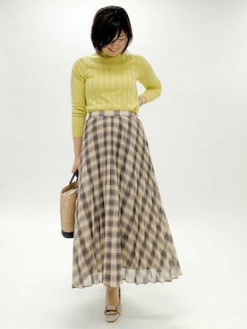 「カコバッグ」｜「アイテム（スカート）」を使った、shino_wearさん（レディース・167cm）の春コーディネート