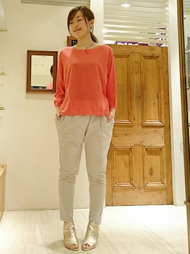 「アイテム（サンダル、ゴールド系）」を使った、なおさん（レディース・165cm）の春コーディネート