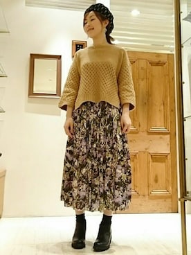 「アイテム（ハンチング/ベレー帽）」を使った、なおさん（レディース・165cm・30代）の秋コーディネート