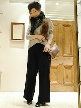 「アイテム（ハンチング/ベレー帽）」を使った、なおさん（レディース・165cm・30代）の秋コーディネート