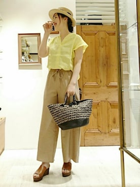 「ground green store（グラウンドグリーンストア）のアイテム」を使った、なおさん（レディース・165cm）の春コーディネート