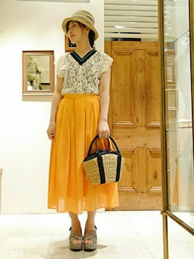 「カコバッグ」｜「アイテム（シューズ）」を使った、なおさん（レディース・165cm）の夏コーディネート