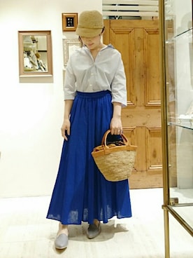 「アイテム（スリッポン）」を使った、なおさん（レディース・165cm・30代）の夏コーディネート