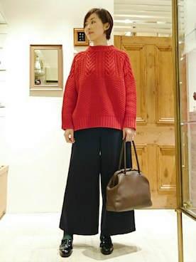 「アイテム（スリッポン）」を使った、なおさん（レディース・165cm・30代）の秋コーディネート