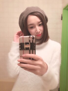 「iPhoneケース」｜「アイテム（ワンピース/ドレス）」を使った、あづさん（レディース・164cm）の冬コーディネート