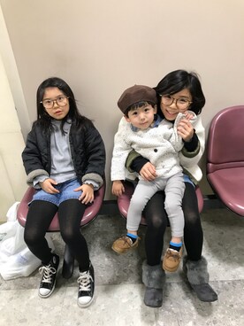 「お正月」｜「アイテム（モカシン/デッキシューズ）」を使った、so  rin enさん（キッズ・90cm）の冬コーディネート