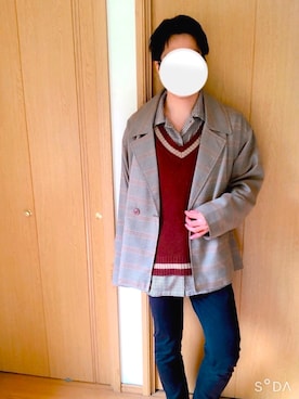 「TIMELY WARNING（タイムリーワーニング）のアイテム（ジャケット/アウター）」を使った、tokotokoさん（メンズ・171cm）の秋コーディネート