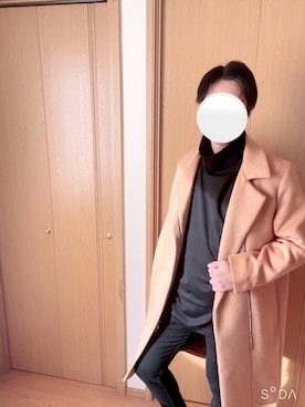 「NO ID.（ノーアイディ）のアイテム（チェスターコート）」を使った、tokotokoさん（メンズ・171cm）の冬コーディネート