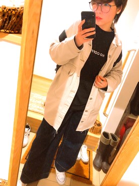 「Rodeo Crowns（ロデオクラウンズ）のアイテム（デニムジャケット）」を使った、なちさん（レディース・167cm）の春コーディネート