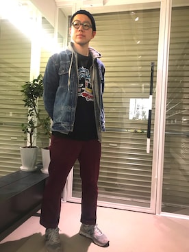 「N.HOOLYWOOD（N.ハリウッド）のアイテム（パーカー）」を使った、世界のファさん（メンズ・175cm）の春コーディネート