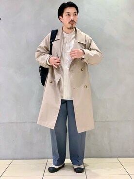 「URBAN RESEARCH（アーバンリサーチ）のアイテム（ステンカラーコート）」を使った、kantaさん（メンズ・165cm）の春コーディネート