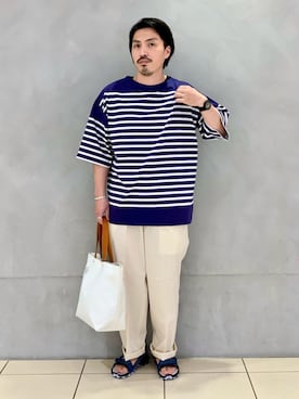 「URBAN RESEARCH（アーバンリサーチ）のアイテム（トートバッグ）」を使った、kantaさん（メンズ・165cm）の夏コーディネート