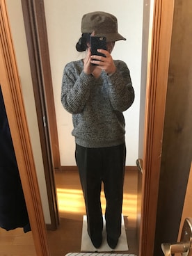 「ワークキャップ」｜「アイテム（ブーティ）」を使った、ちょっきさん（レディース・154cm）の冬コーディネート