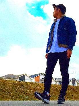 「UNIQLO（ユニクロ）のWOMEN ウルトラストレッチジーンズ（デニムパンツ）」を使った、びーびー☑︎さん（メンズ・169cm）の冬コーディネート