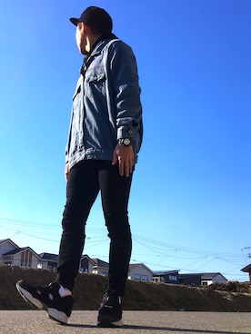 「UNIQLO（ユニクロ）のWOMEN ウルトラストレッチジーンズ（デニムパンツ）」を使った、びーびー☑︎さん（メンズ・169cm）の冬コーディネート