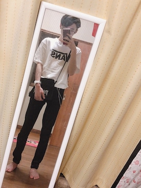 「VANS（バンズ）のアイテム（シャツ/ブラウス、ホワイト系）」を使った、しもちゃんさん（メンズ）の夏コーディネート