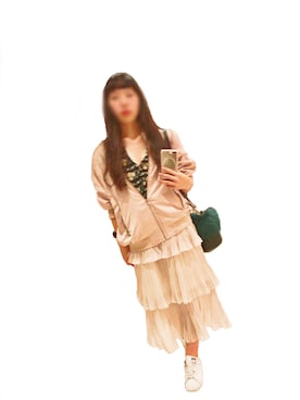 「バラ柄」｜「アイテム（MA-1）」を使った、…Ash…さん（レディース・158cm）の春コーディネート
