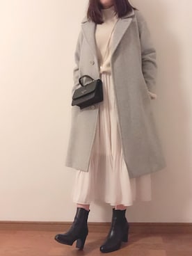 「JOURNAL STANDARD relume（ジャーナルスタンダード　レリューム）のアイテム（チェスターコート）」を使った、emiさん（レディース・157cm）の冬コーディネート