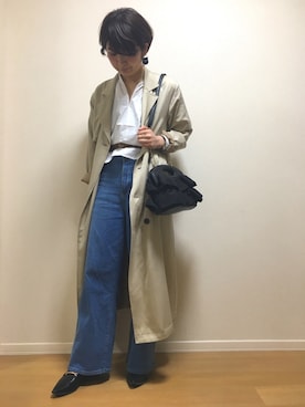 「サッシュベルト」｜「アイテム（トレンチコート）」を使った、kobakoさん（レディース・168cm）の春コーディネート
