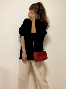 「リブニットパンツ」｜kanaさん（レディース・163cm）の秋コーディネート