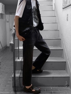 「LAD MUSICIAN（ラッドミュージシャン）のアイテム（サンダル）」を使った、HISAMOTOさん（メンズ・180cm）の夏コーディネート