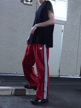 「LAD MUSICIAN（ラッドミュージシャン）のアイテム（サンダル）」を使った、HISAMOTOさん（メンズ・180cm）の夏コーディネート