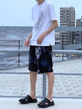 「LAD MUSICIAN（ラッドミュージシャン）のアイテム（サンダル）」を使った、HISAMOTOさん（メンズ・180cm）の夏コーディネート