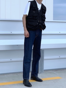 「Levi's」｜「アイテム（ブーツ）」を使った、HISAMOTOさん（メンズ・180cm）の夏コーディネート
