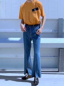 「RAF SIMONS（ラフシモンズ）のアイテム」を使った、HISAMOTOさん（メンズ・180cm）の秋コーディネート