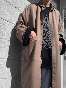 「袖ボリューム」｜「アイテム（チノパンツ）」を使った、HISAMOTOさん（メンズ・180cm）の冬コーディネート