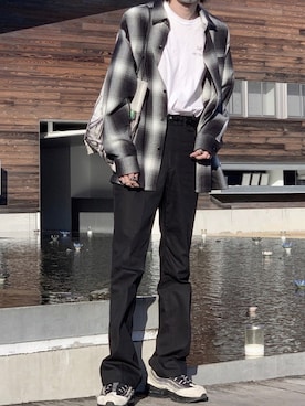 「Kagari Yusuke（カガリユウスケ）のアイテム」を使った、HISAMOTOさん（メンズ・180cm）の冬コーディネート