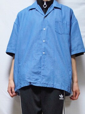 オープンカラーシャツ 青 のメンズ人気ファッションコーディネート Wear