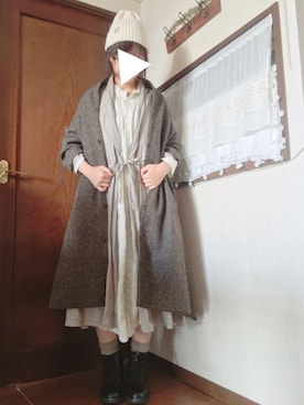 「カシュクール」｜「アイテム（その他アウター）」を使った、hazukiさん（レディース・162cm）の秋コーディネート