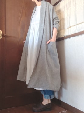 「Handmade（ハンドメイド）のアイテム（その他アウター）」を使った、hazukiさん（レディース・162cm）の春コーディネート