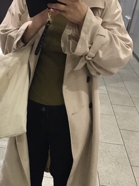 トレンチコートを使った カーキ の人気ファッションコーディネート Wear