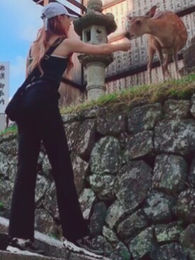 「NEW ERA（ニューエラ）のアイテム（キャップ、ホワイト系）」を使った、ゆりりんさん（レディース・163cm）の夏コーディネート