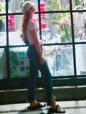 「DAPHNE（ダフネ）のアイテム（シューズ）」を使った、ゆりりんさん（レディース・161cm）の夏コーディネート