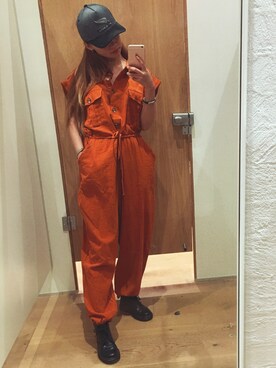 「cotton on（コットンオン）のアイテム（つなぎ/オールインワン）」を使った、ゆりりんさん（レディース・161cm）の夏コーディネート