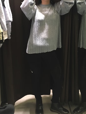 「ZARA（ザラ）のアイテム（トップス、ブルー系）」を使った、ゆりりんさん（レディース・163cm）の冬コーディネート