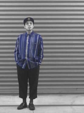 「OPENING CEREMONY（オープニングセレモニー）のアイテム（帽子）」を使った、クワモトユウさん（メンズ・167cm）の夏コーディネート
