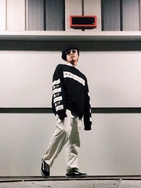 「RAGEBLUE（レイジブルー）のベレー/728215（ハンチング/ベレー帽）」を使った、クワモトユウさん（メンズ・167cm）の冬コーディネート