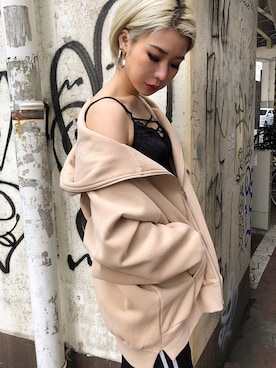 「アイテム（キャミソール、ブラック系）」を使った、envym_sakuraさん（レディース・163cm）の春コーディネート