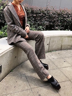 「ENVYM（アンビー）のアイテム（パンツ）」を使った、envym_sakuraさん（レディース・163cm）の秋コーディネート