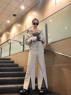 「アイテム（カバーオール）」を使った、envym_sakuraさん（レディース・163cm）の冬コーディネート